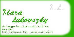 klara lukovszky business card